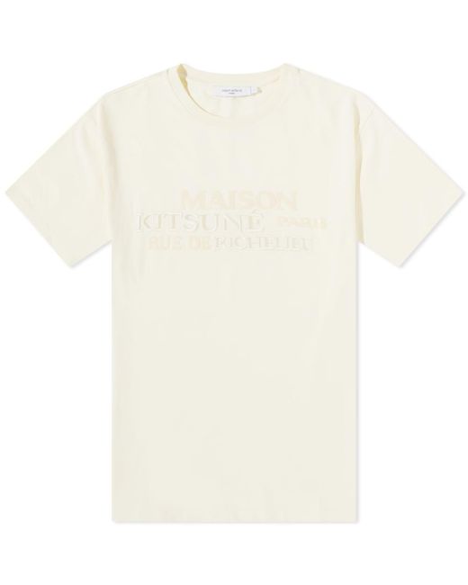 Maison Kitsuné Rue Richelieu Relaxed T-shirt in White for Men | Lyst Canada