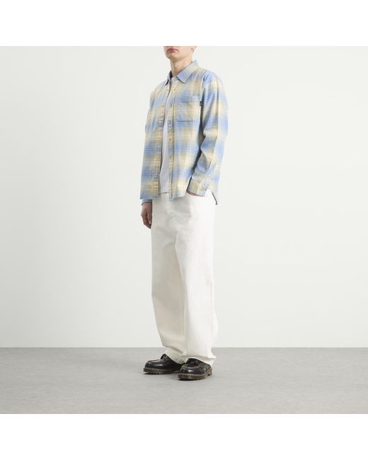 Thisisneverthat Blue Flannel Check Shirt for men