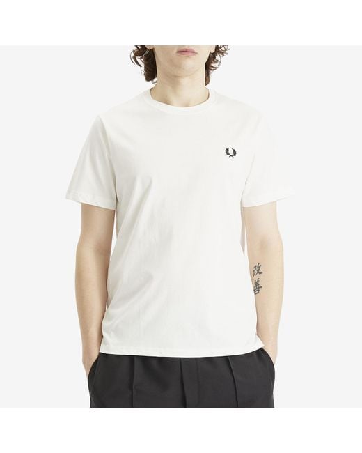 Fred Perry White Logo T-Shirt for men