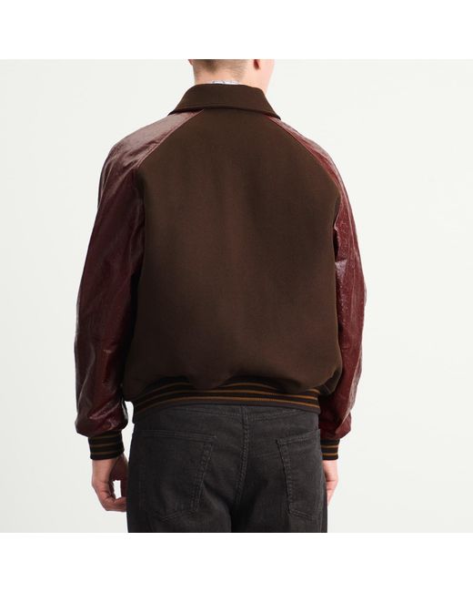 Drole de Monsieur Brown Drole De Monsieur Wool And Leather Teddy Jacket for men