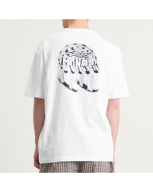 Moncler White Back Graphic T-Shirt for men