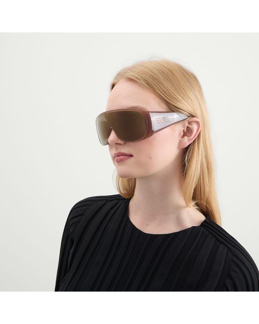 Retrosuperfuture Brown X Mm6 Mask Sunglasses