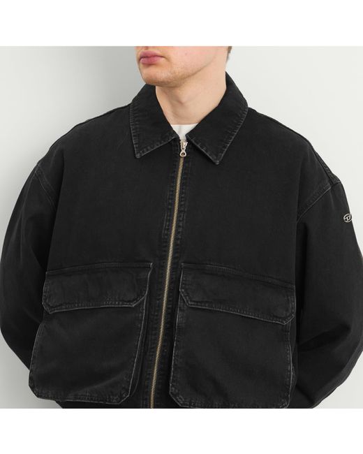 DIESEL Black Kurz Denim Bomber Jacket for men