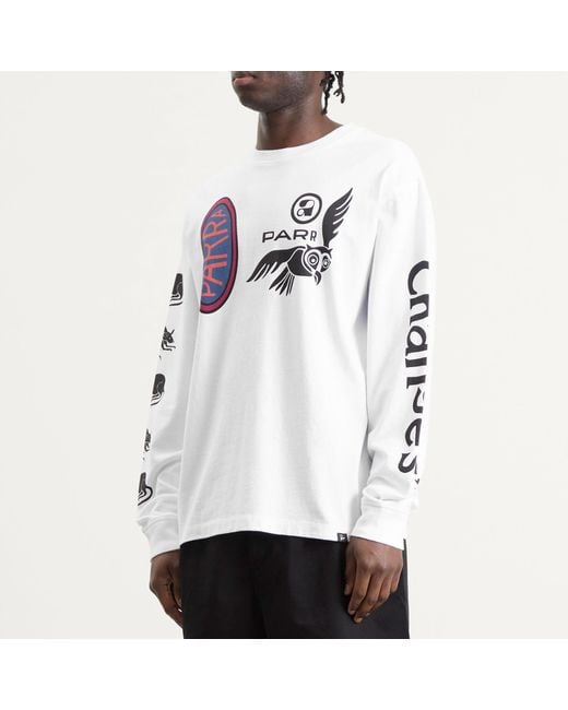 by Parra White Team Changes Long Sleeve T-Shirt for men