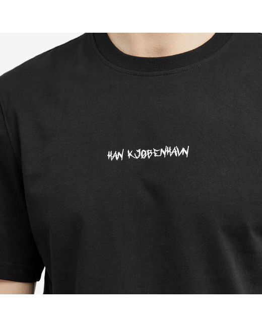Han Kjobenhavn Black Graphic Font T-Shirt for men
