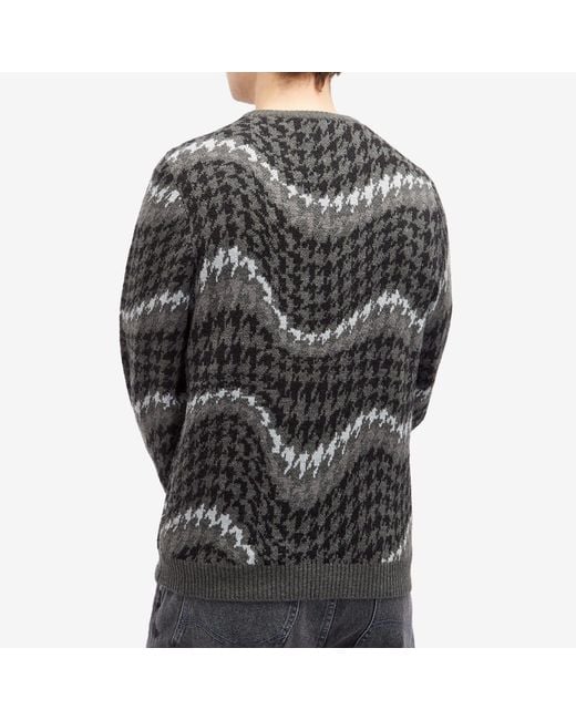 Dime Gray Houndstooth Knit Sweater for men