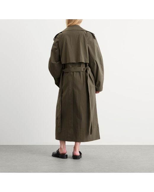 St. Agni Green Relaxed Trench Coat
