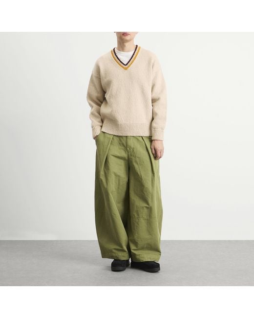 Visvim White College V-Neck Knit for men