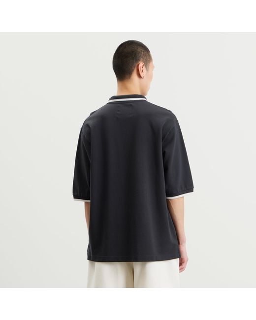 END. Black Piquet Polo
