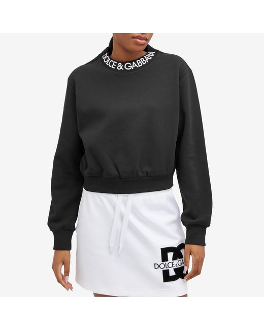 Dolce & Gabbana Black Collar Logo Sweatshirt