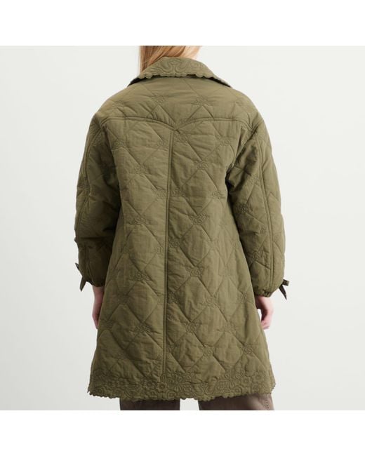 Damson Madder Green Avery Quilted Coat