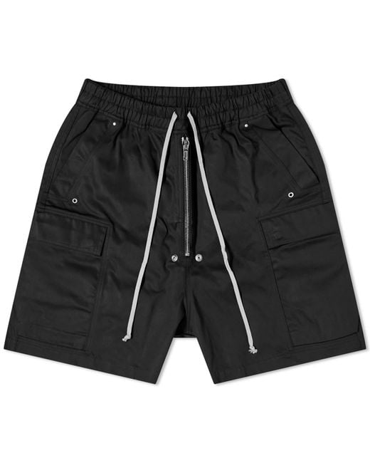 Rick Owens Black Cargo Bela Shorts for men