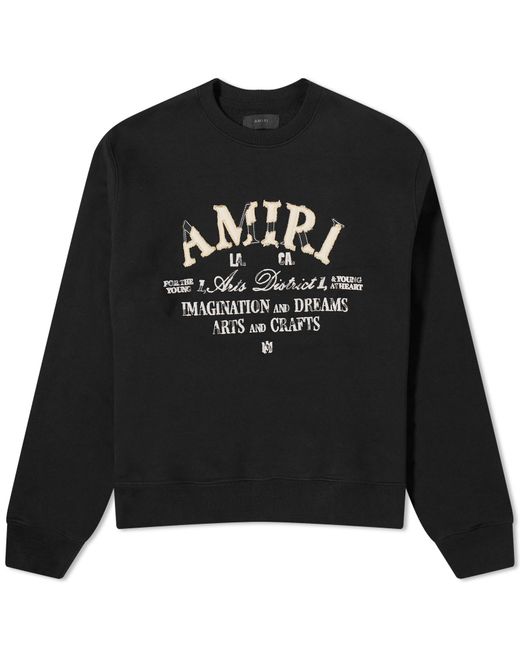 Amiri Black Distressed Arts District Crew Sweater for men