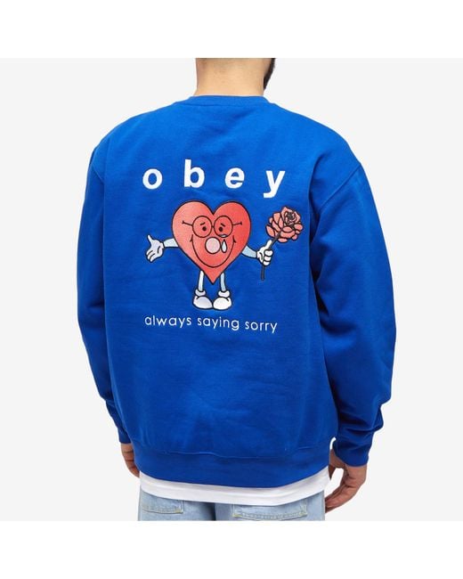 Obey Blue Always Crew Sweater for men