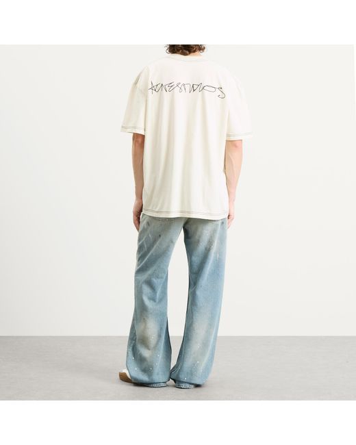 Acne White Eresa U Autograph Logo T-Shirt for men