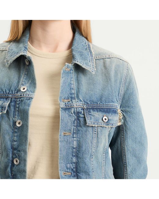 Rick Owens Blue Denim Trucker Jacket