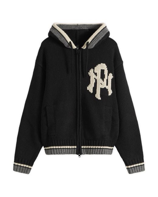 No Problemo Black Nyp Varsity Zip Through Knit