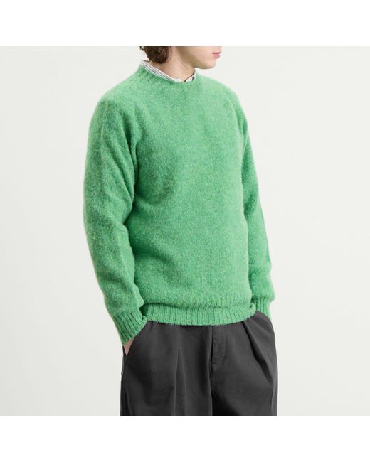 YMC Green Suedehead Crew Neck Jumper for men