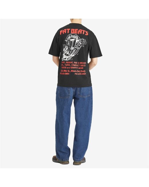 Pleasures Black X Fat Beats 9Th Street T-Shirt for men