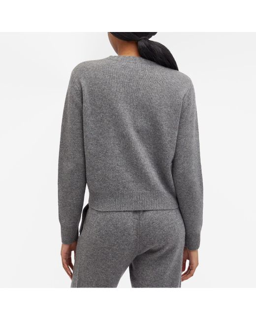 Sporty & Rich Gray Crown Cashmere Crew Jumper