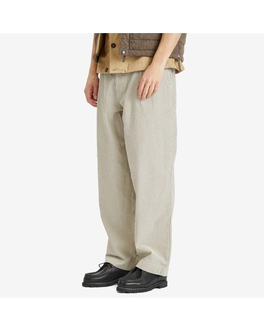 Universal Works Gray Derby Stripe Duke Pant for men