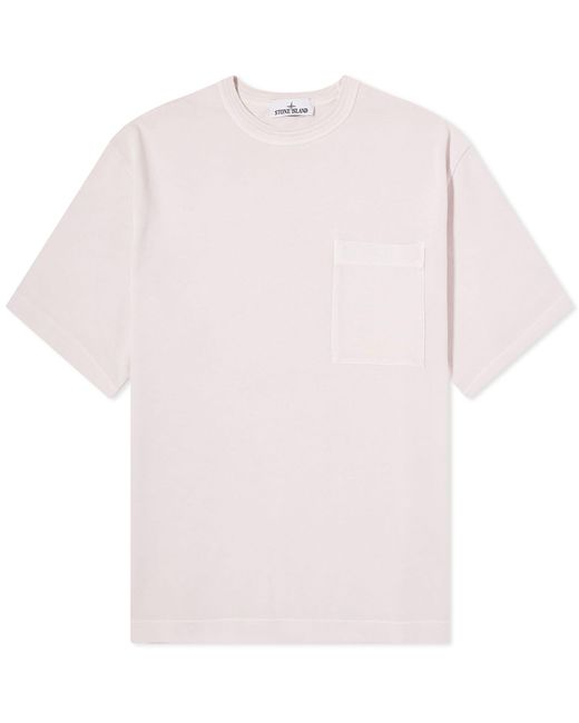 Stone Island Pink Marina Logo Pocket T-Shirt for men