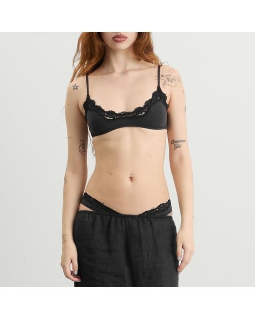 Skims Black Fits Everybody Lace Scoop Bralette