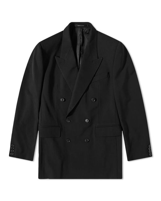 Balenciaga Black Slim Fit Double Breasted Suit Jacket for men