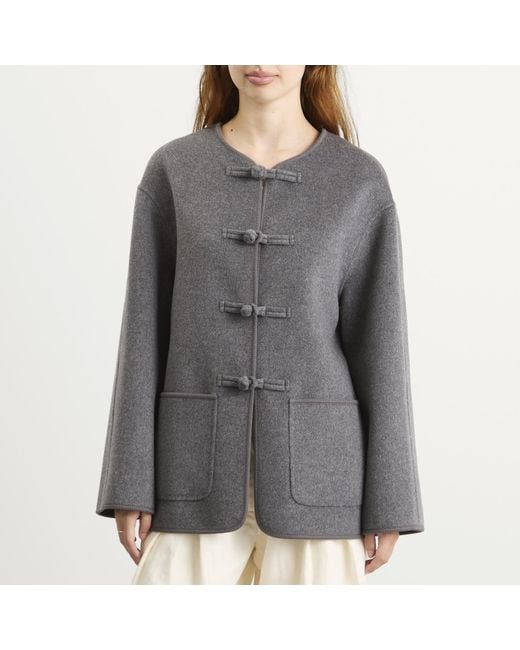 Rohe Gray Mandarin Closure Double-Faced Jacket