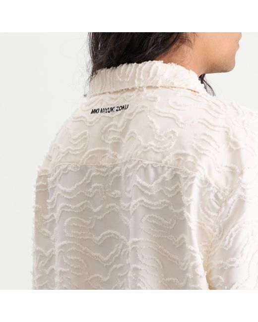 MKI Miyuki-Zoku Natural Jacquard Fringe Vacation Shirt for men