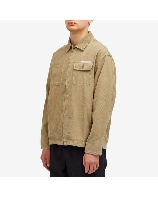 Thisisneverthat Green Washed Corduroy Zip Jacket for men