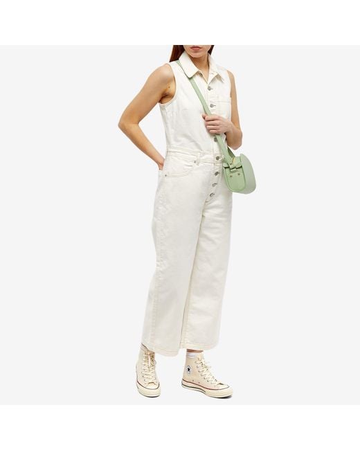 Levi s Sleeveless Denim Jumpsuit in White Lyst