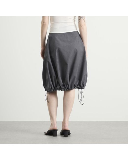 Coperni Gray Technical Tailored Balloon Midi Skirt