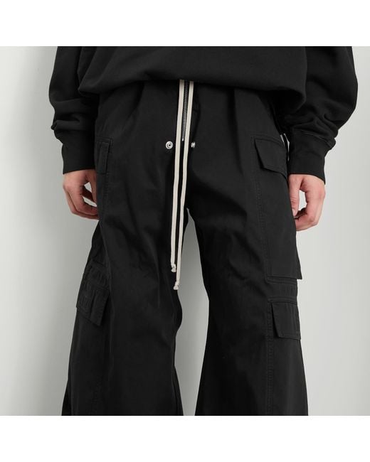 Rick Owens Black Double Cargobela Trousers for men