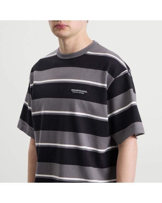 Neighborhood Black Border Stripe Logo T-Shirt for men