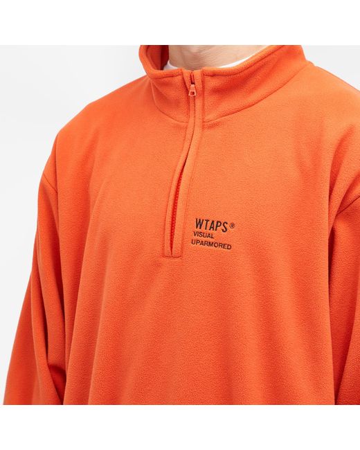 (w)taps Orange 33 Quarter Zip Fleece for men