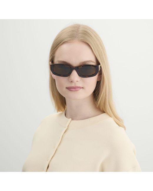 Miu Miu 0Mu B04s Miu Glimpse Rectangular Honey-Havana Sunglasses - NWT Miu Miu Miu Glimpse Sunglasses - Honey Havana/Dark Brown  main image 2