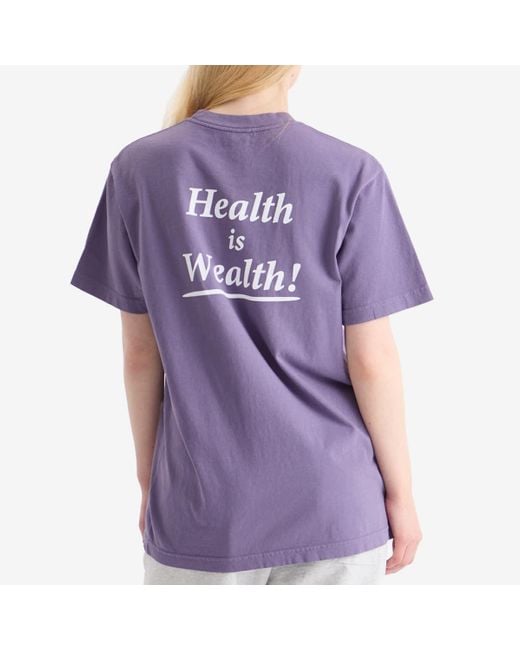 Sporty & Rich Purple Health Is Wealth T-Shirt