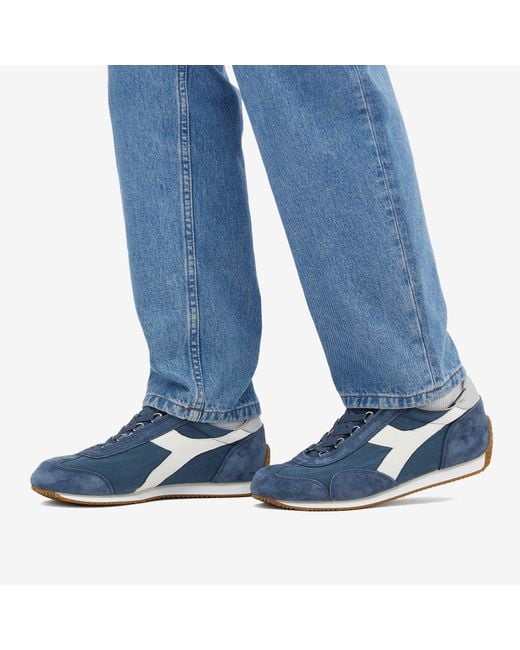 Diadora Blue Equipe H Canvas Stone Wash Sneakers for men