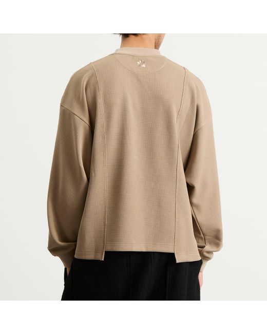 Ganter Brown Waffle Long Sleeve Top for men