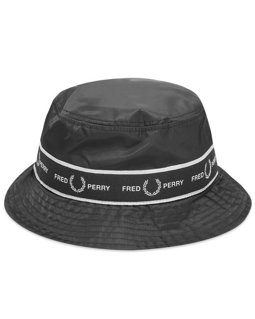 Fred Perry Taping Bucket Hat in Black for Men Lyst