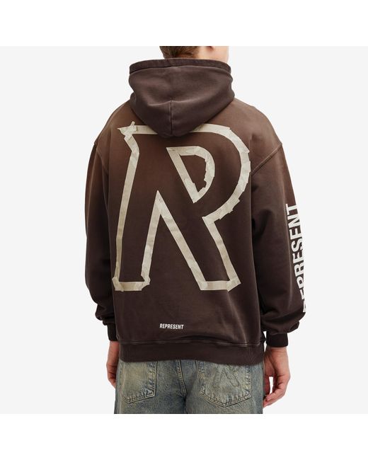 Represent Brown Masking Tape Initial Hoodie for men