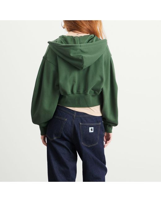 Nike Green Flight Fleece Crop Hoodie