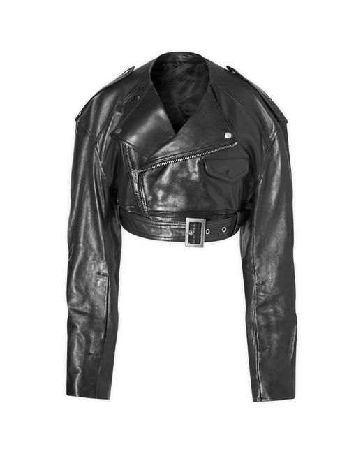 Rick Owens Black Biker Leather Jacket