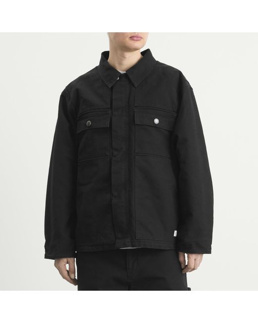 (w)taps Black Cotton Canvas Work Jacket for men
