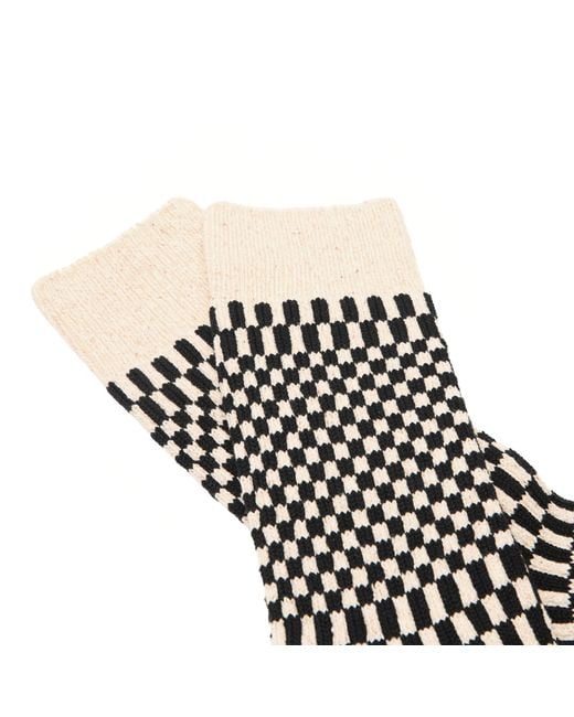 RoToTo Black Checkerboard Pattern Sock