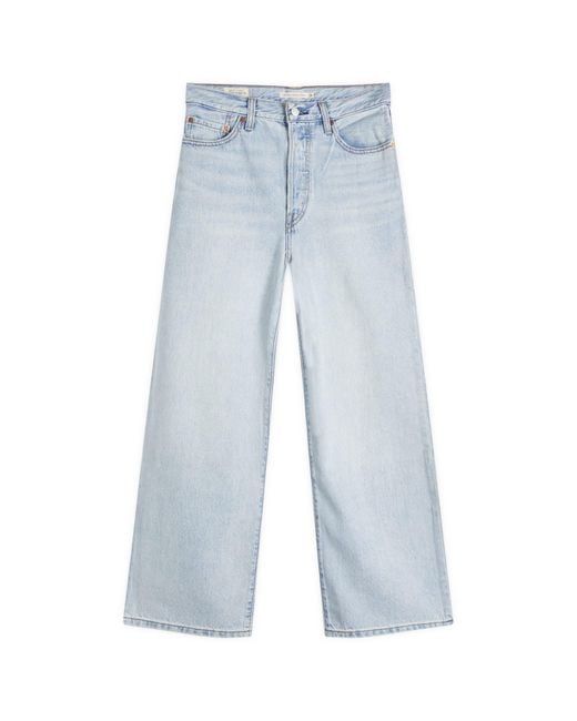 Levi's Blue Ribcage High Rise Straight Leg Jeans