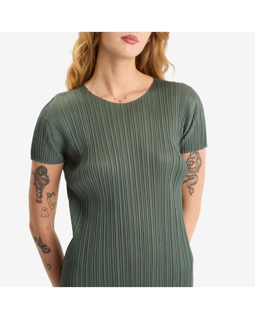 Pleats Please Issey Miyake Green Dress