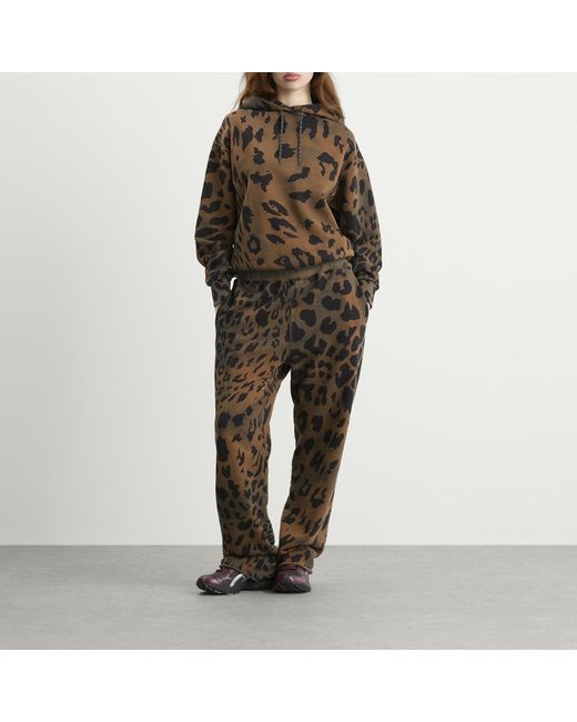 Aries Brown Leopard Tie Dye Hoodie