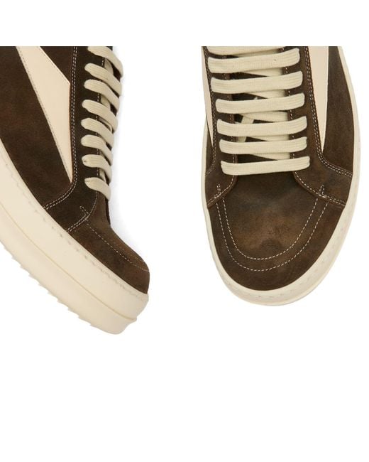 Rick Owens Brown Suede Vintage Sneaks for men